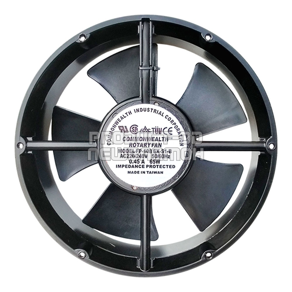 พัดลมระบายความร้อนแบบกลม AC 220V 22060HBL บอลแบริ่ง Ball Bearing ขนาด 8 นิ้ว (22x22x6 ซม.)