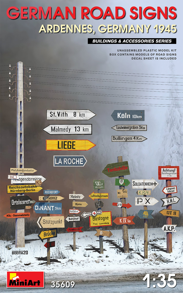 โมเดลฟิกเกอร์ MiniArt ขนาด 1/35 MI35609 German Road Signs (Ardennes, Germany 1945)