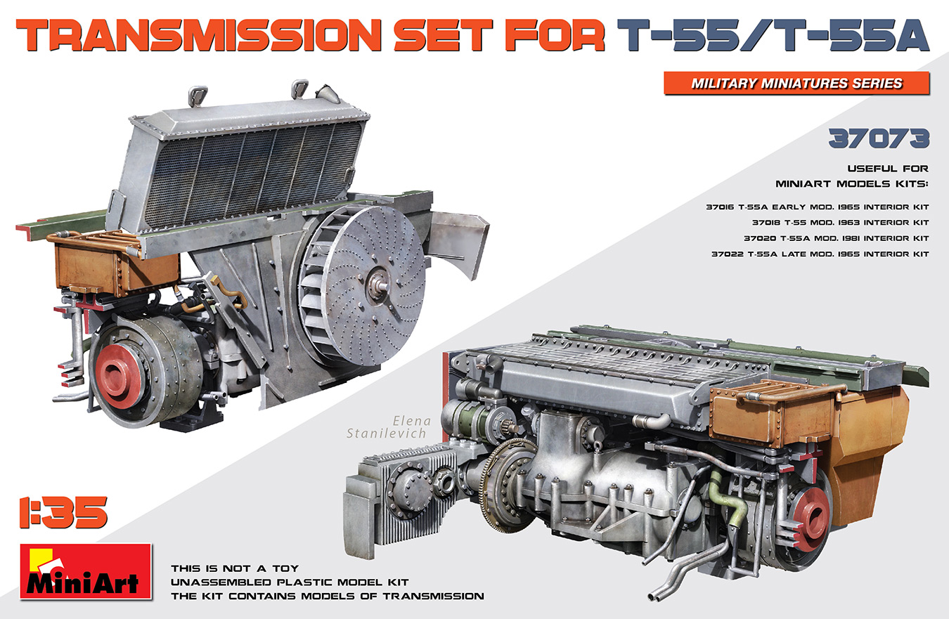 โมเดลเครื่องยนต์รถถัง T-55/T-55A MiniArt ขนาด 1/35 MI37073 Transmission Set for T-55/T-55A