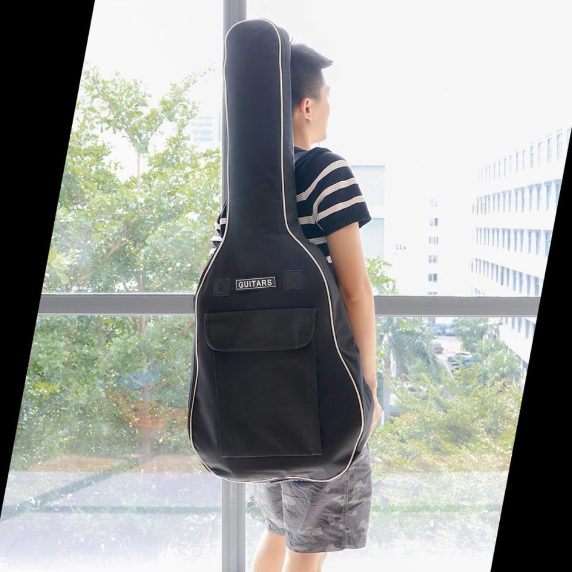 กระเป๋ากีตาร์ กระเป๋ากีตาร์โปร่ง คุณภาพสูง Guitar Bag ขนาด 38- 41 นิ้ว - สีดำ