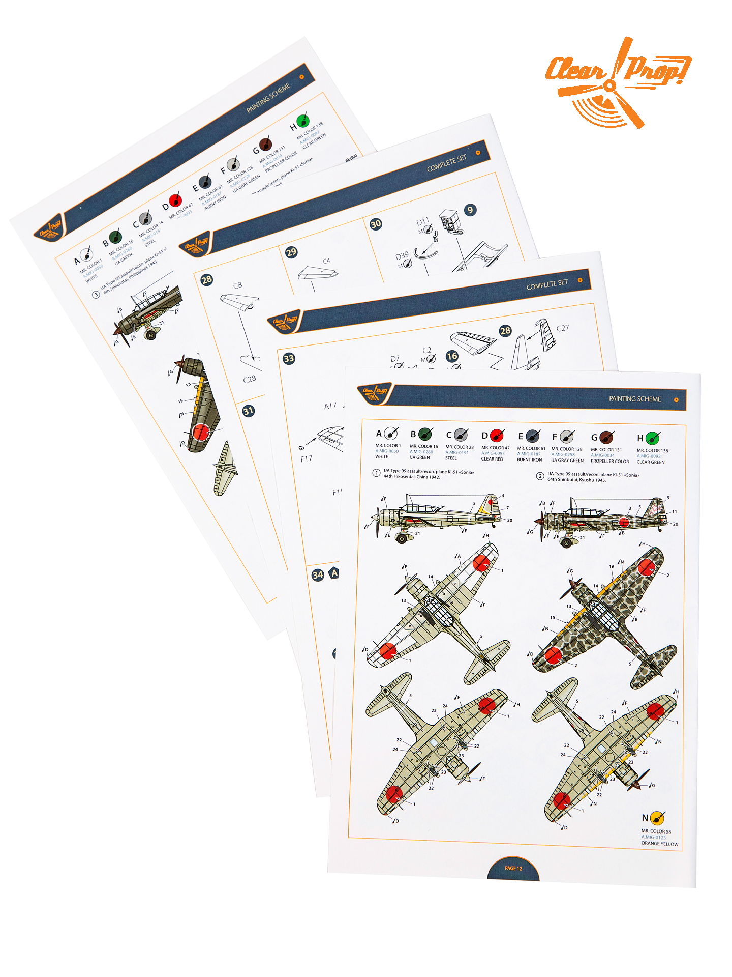 โมเดลเครื่องบิน Clear Prop Models 1/72 CP72012 Ki-51 Sonia Reconnaissance