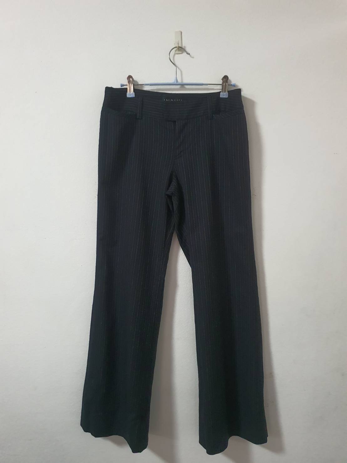 FF06333 กางเกงผ้า สีดำลาย แบรนด์INDIVI เอว 29 นิ้ว