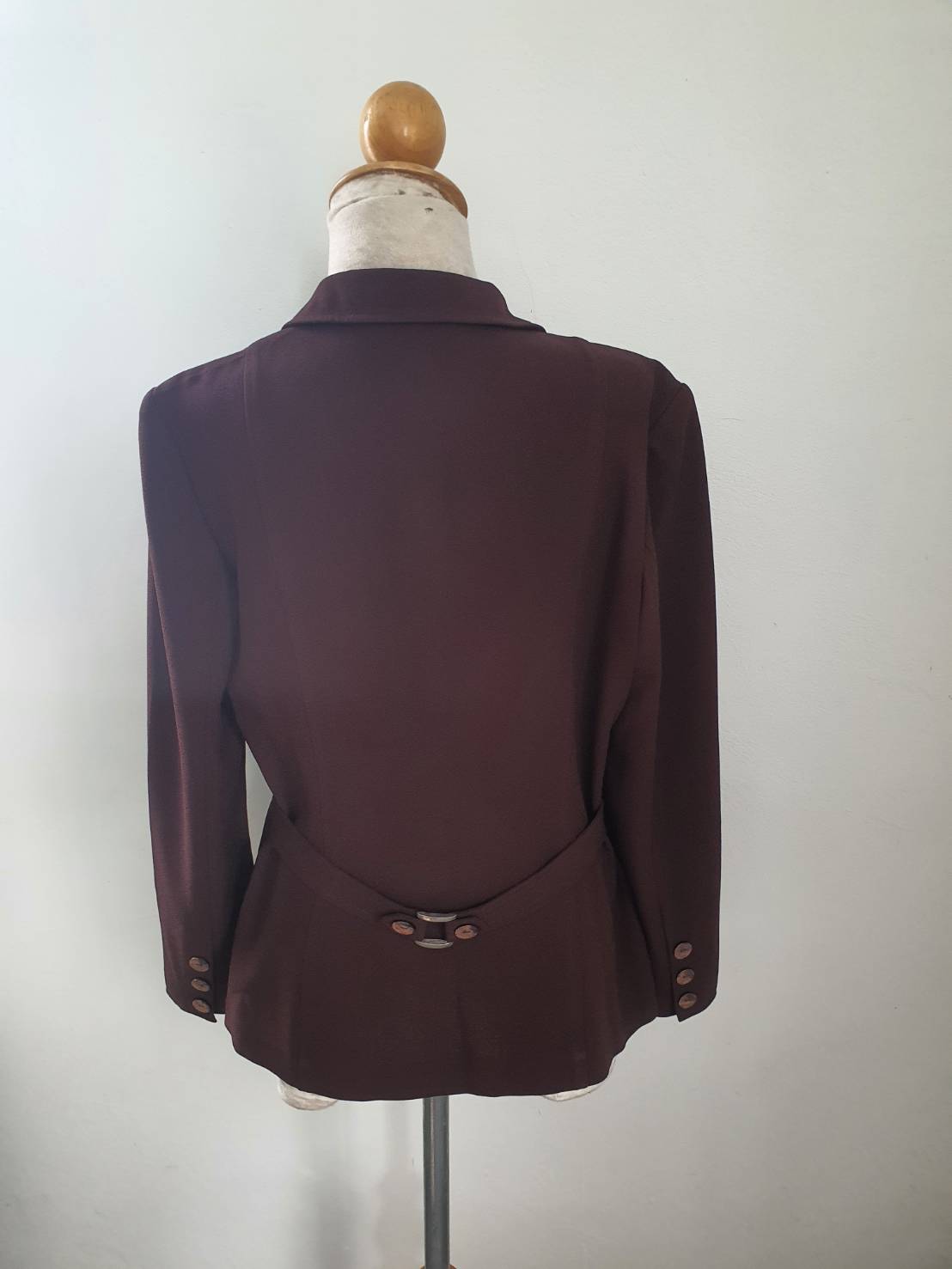 FF05424 เสื้อสูท มือสอง สีน้ำตาลเข้ม แบรนด์ GEORGES RECH อก 35 นิ้ว
