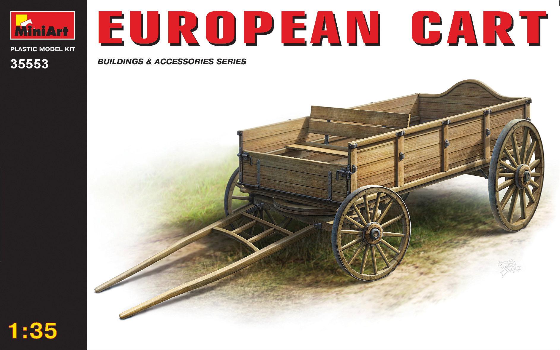 โมเดลเกวียนไม้ MiniArt ขนาด 1/35 MI35553 EUROPEAN CART