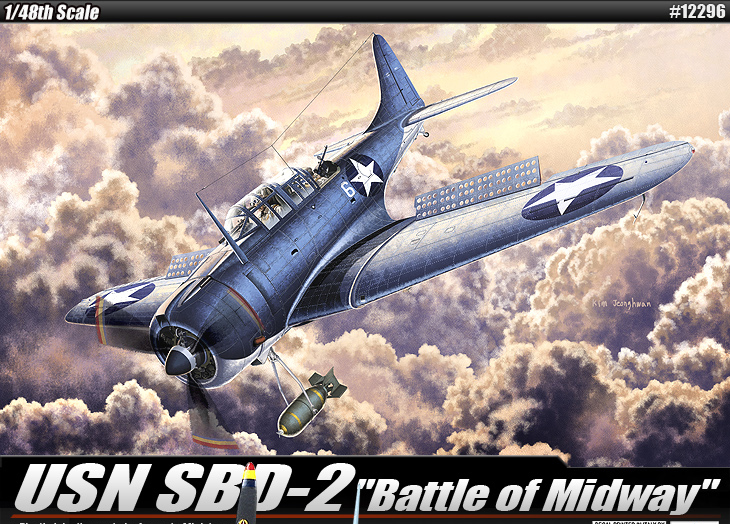 โมเดลเครื่องบินจำลอง Academy ขนาด 1/48 AC12296 USN SBD-2"BATTLE OF MIDWAY"