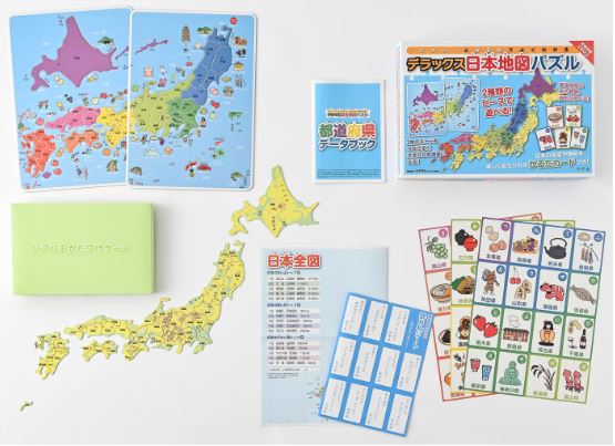 [สื่อการสอนภาษาญี่ปุ่น] แผนที่จิ๊กซอว์ประเทศญี่ปุ่น ジグソーとかるたでよくわかる デラックス日本地図パズル Deluxe Japan Map Puzzle