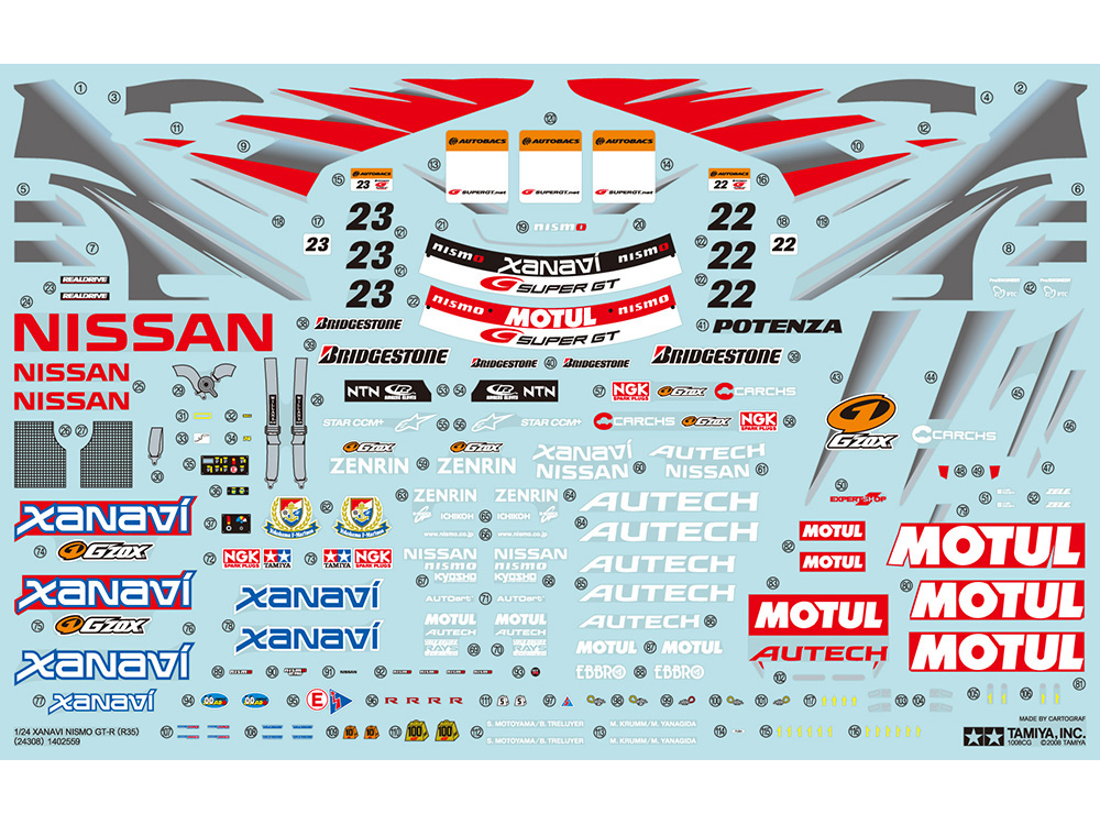 โมเดลรถประกอบทามิย่า ขนาด 1/24 Tamiya Sports Car Series TA24308 Xanavi Nismo GT-R (R35)