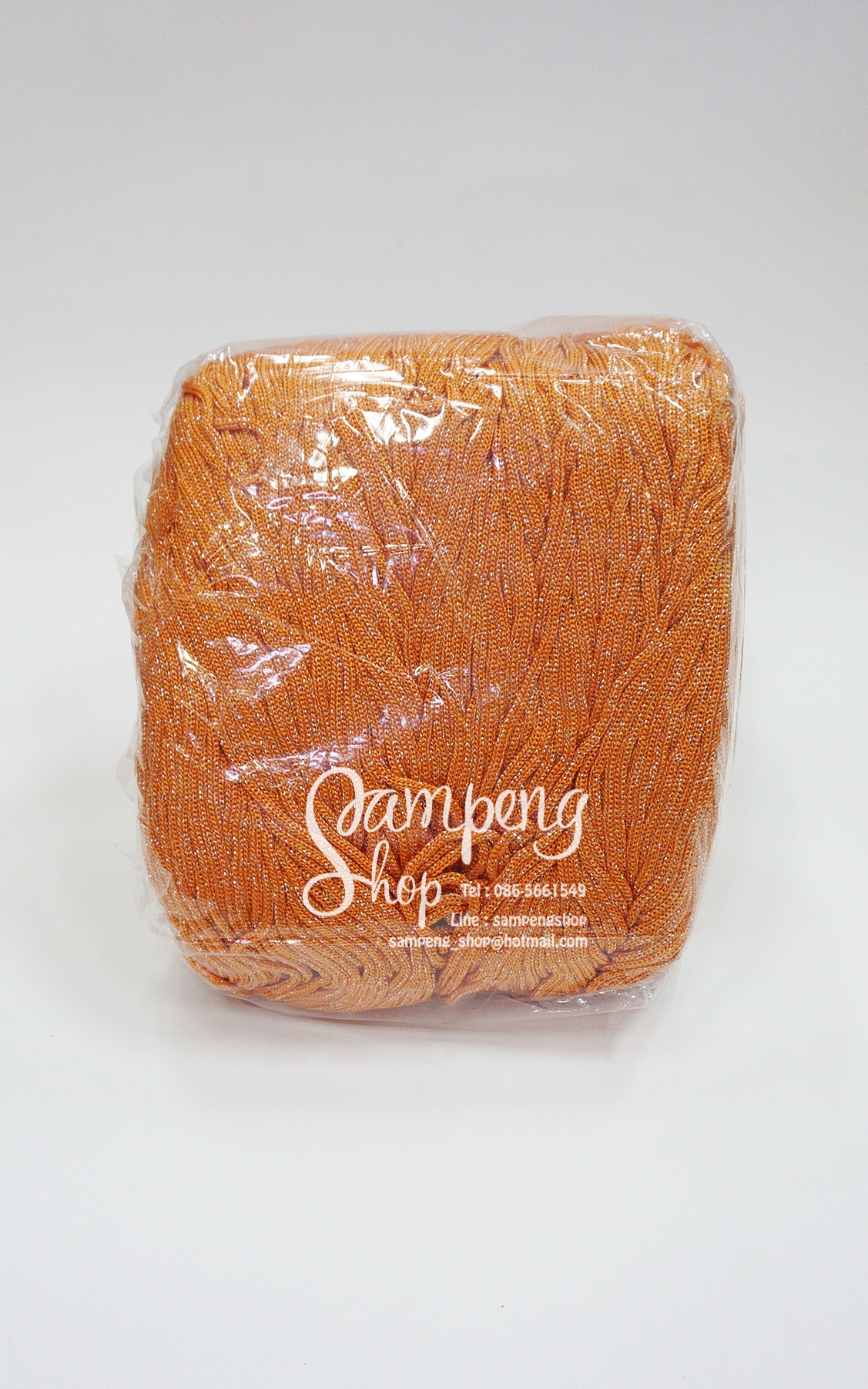 เชือกร่ม สีส้มดิ้นเงิน