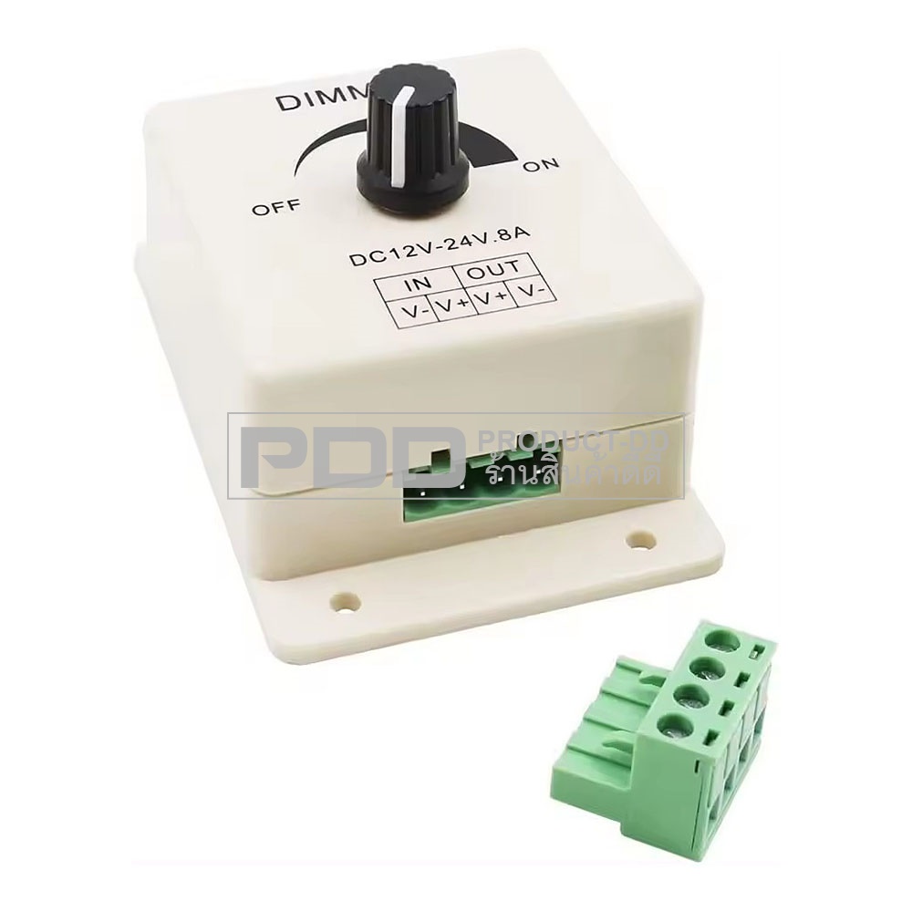 เครื่องหรี่ไฟแอลอีดี LED Dimmer Module แรงดันไฟ DC 12-24V 8A แบบปุ่มหมุน