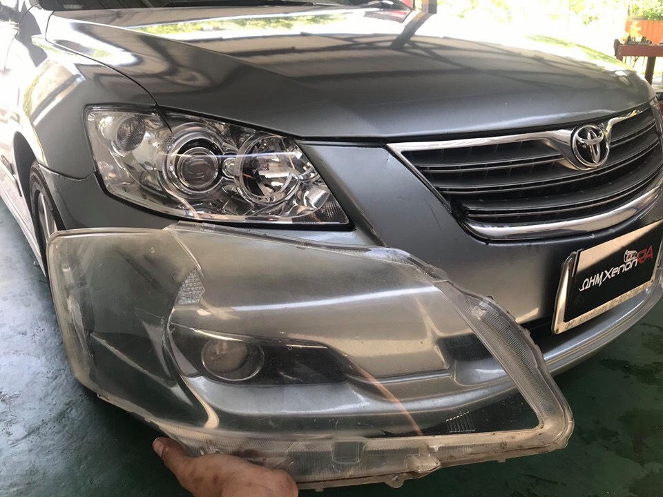 ฝาครอบโครมไฟ กระจกเลนส์ไฟหน้ารถยนต์ CAMRY acv40 ปี06-08