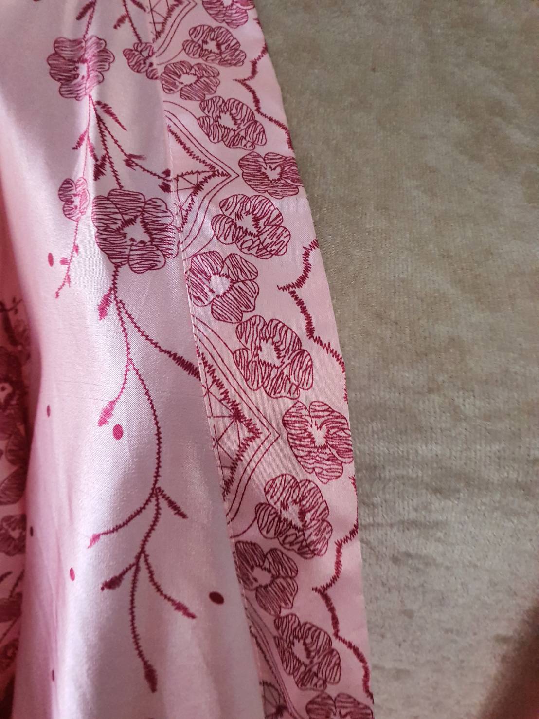 FF06649 เดรสชุดนอน สีชมพู มือสอง อก free-44 นิ้ว