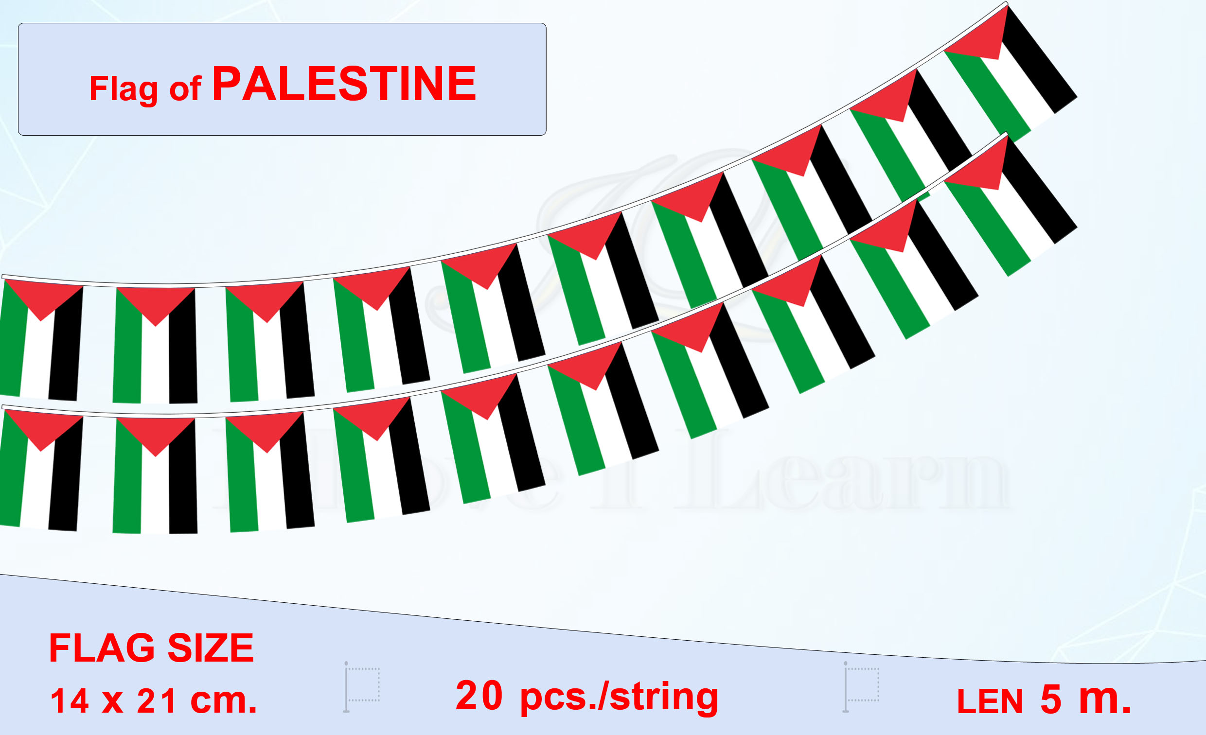 ธงรัฐปาเลสไตน์ (ธงราวปาเลสไตน์ ) دولة فلسطين Flag of the Palestine String Hanging Flag of Palestine Small Flag Decoration Palestine Small Flagุ ธงชาติปาเลสไตน์ สำหรับประดับตกแต่งในงาน ตกแต่งสถานที่ ราคาถูก