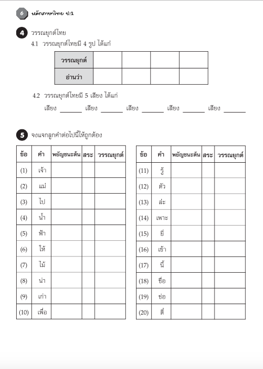 แบบฝึกหลักภาษาไทยป.2+เฉลย (เล่มพ่อขุน) สำนักพิมพ์โฟกัส