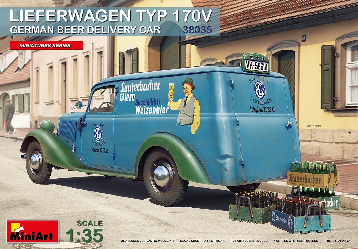 โมเดลรถ MiniArt ขนาด 1/35 MI38035 Lieferwagen Typ 170V German Beer Delivery Car