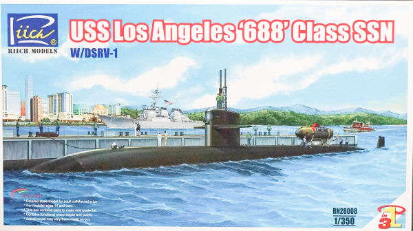 โมเดลเรือดำน้ำ Riich ขนาด 1/350 RN28008 Los Angeles Class Submarine w/DSRV