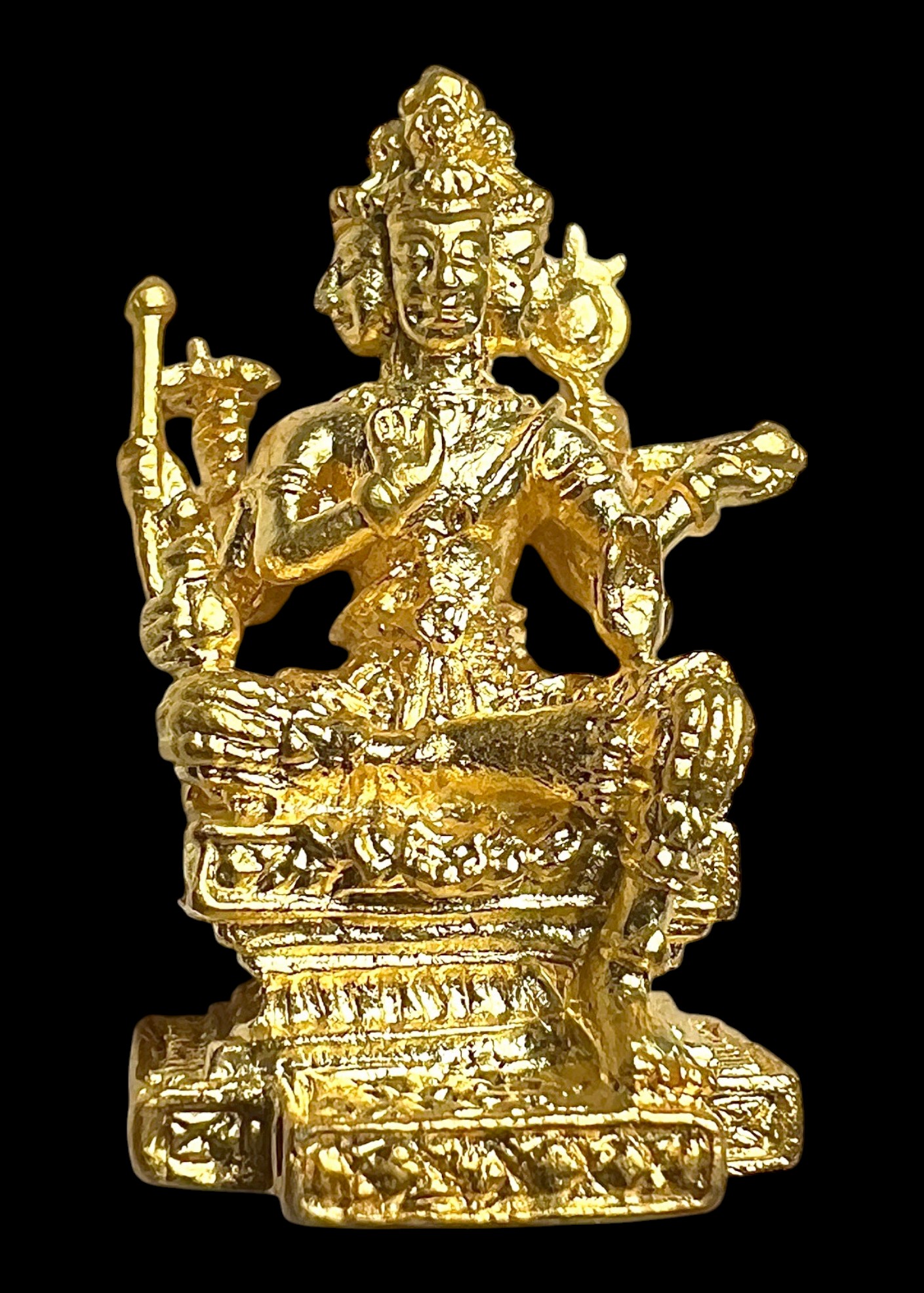 พระพรหม ลอยองค์ (พิมพ์ใหญ่, ชุบทอง) Brahma statue. (big size, gold plated) SKU-01838