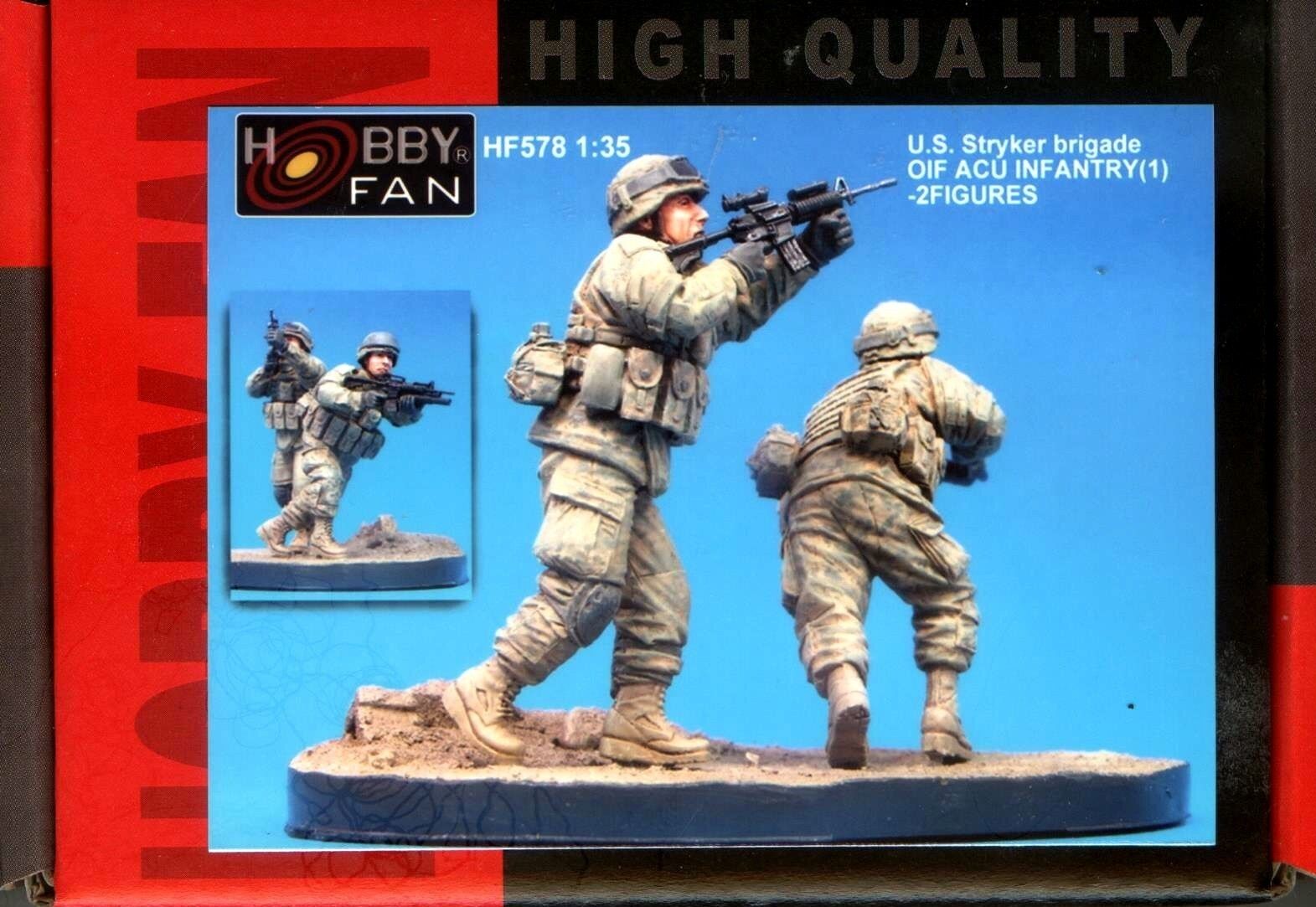 โมเดลฟิกเกอร์ทหารพร้อมฐาน AFV ขนาด 1/35 HF578 US.STRYKER-2 FIGURES BRIGADE (1)