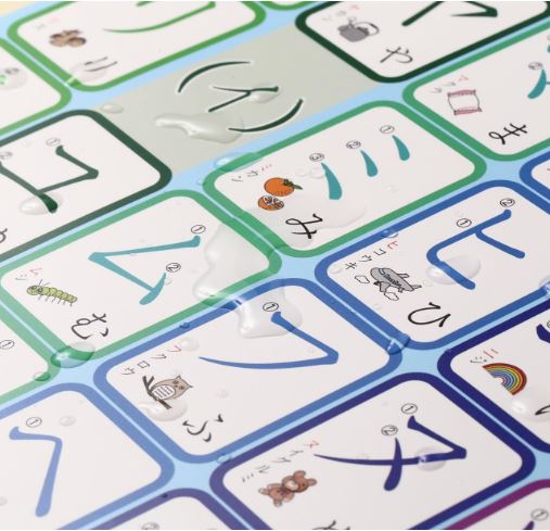 [สื่อการสอนภาษาญี่ปุ่น] โปสเตอร์อักษรคาตากานะ ขนาด A3 กันน้ำ カタカナお風呂ポスターA3 Katakana Bath Poster A3