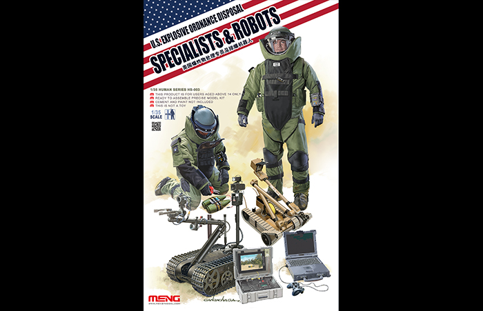 โมเดลผู้เชี่ยวชาญกู้ระเบิดพร้อมอุปกรณ์ Meng Model ขนาด 1/35 HS-003 U.S.Explosive Ordnance Disposal Speacialists & Robots