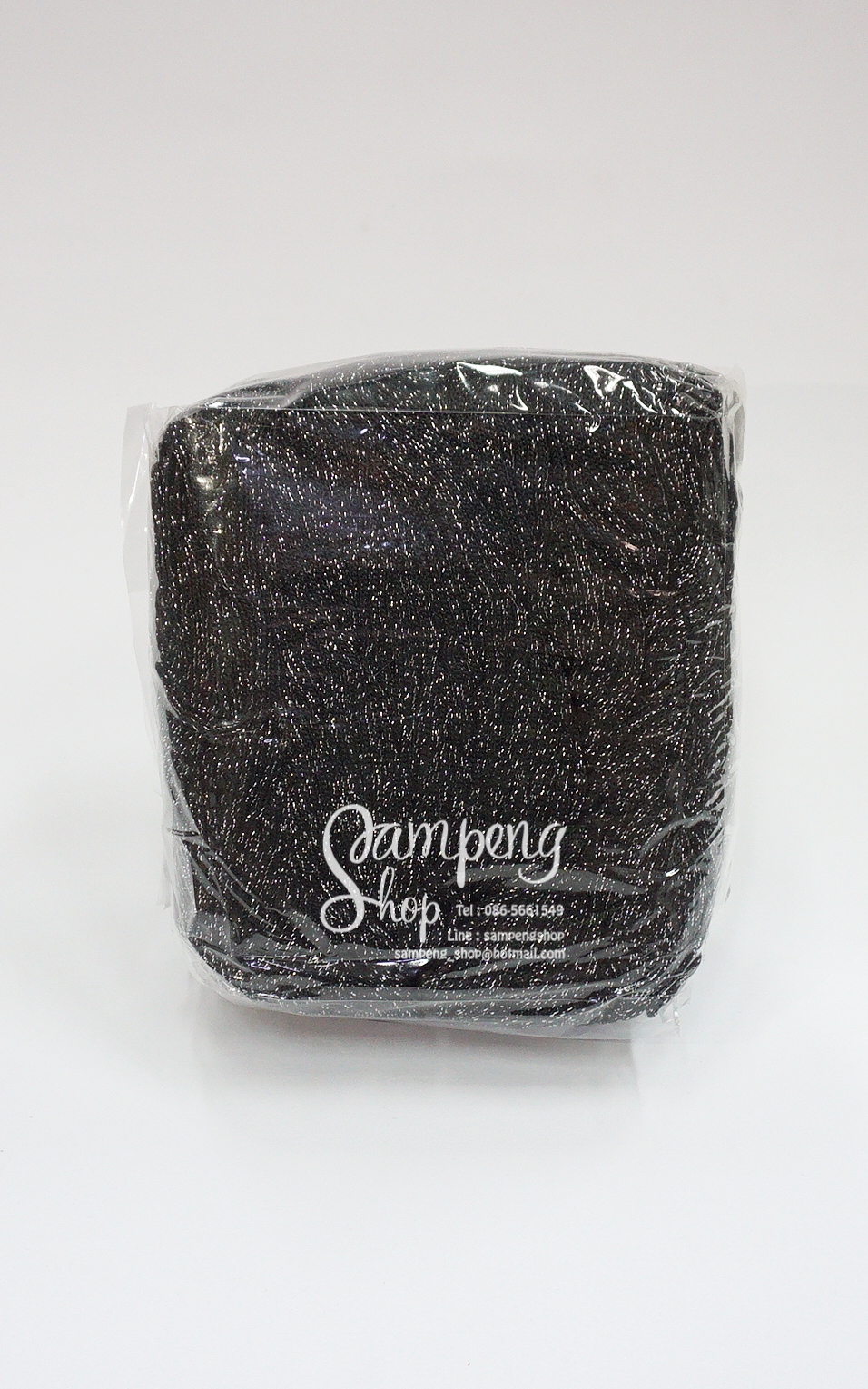 เชือกร่ม สีดำดิ้นเงิน