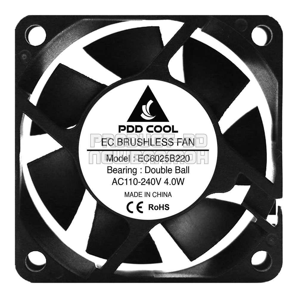 EC6025B220 พัดลมระบายความร้อน AC 110-220V บอลแบริ่ง Ball Bearing ขนาด 2.5 นิ้ว (6x6x2.5 ซม.)