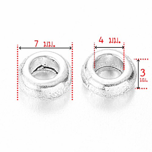 ลูกปัดทรงโดนัท 3x7 มม.