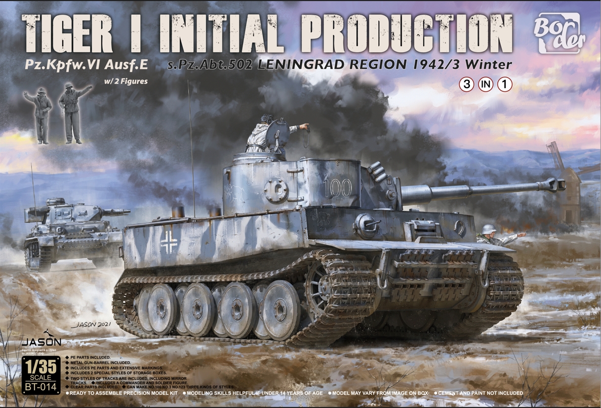โมเดลรถถัง Border Model ขนาด 1/35 BT-014 TIGER I INITIAL PRODUCTION S.PZ.ABT.502 LENINGRAD REGION 1942/43 WINTER