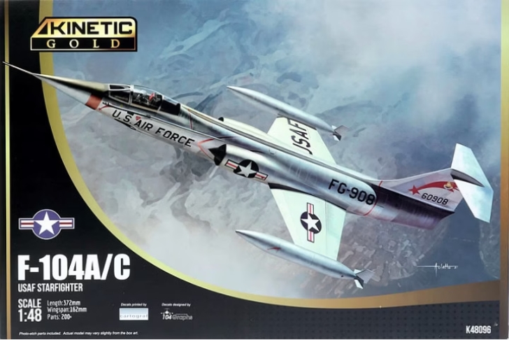 โมเดลเครื่องบินรบ Kinetic Model 1/48 KI-K48096 F-104A/C USAF Starfighter
