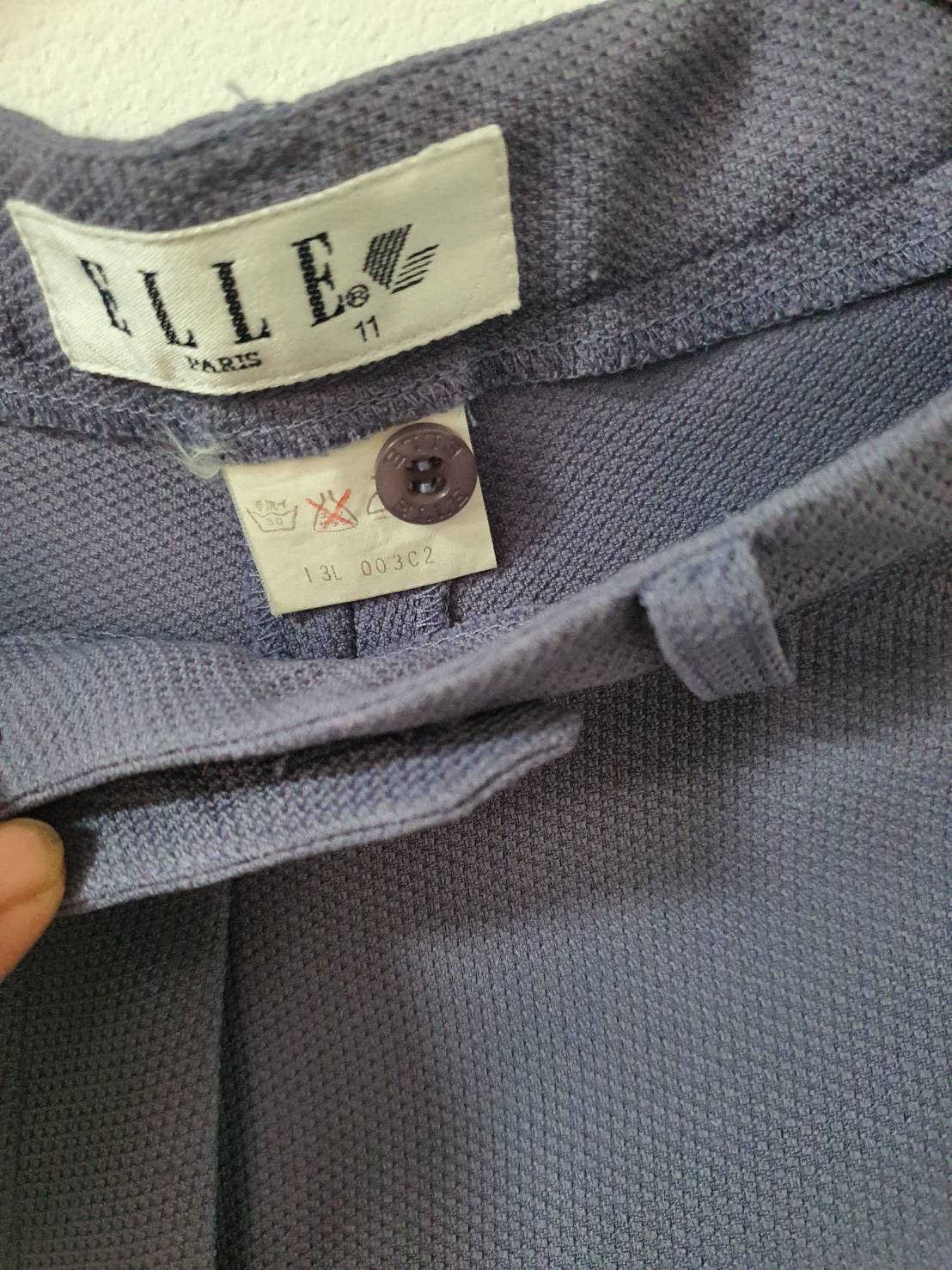 FF06257 ชูดสูท เสื้อ+กางเกง สีม่วง แบรนด์ ELLE อก 34 นิ้ว