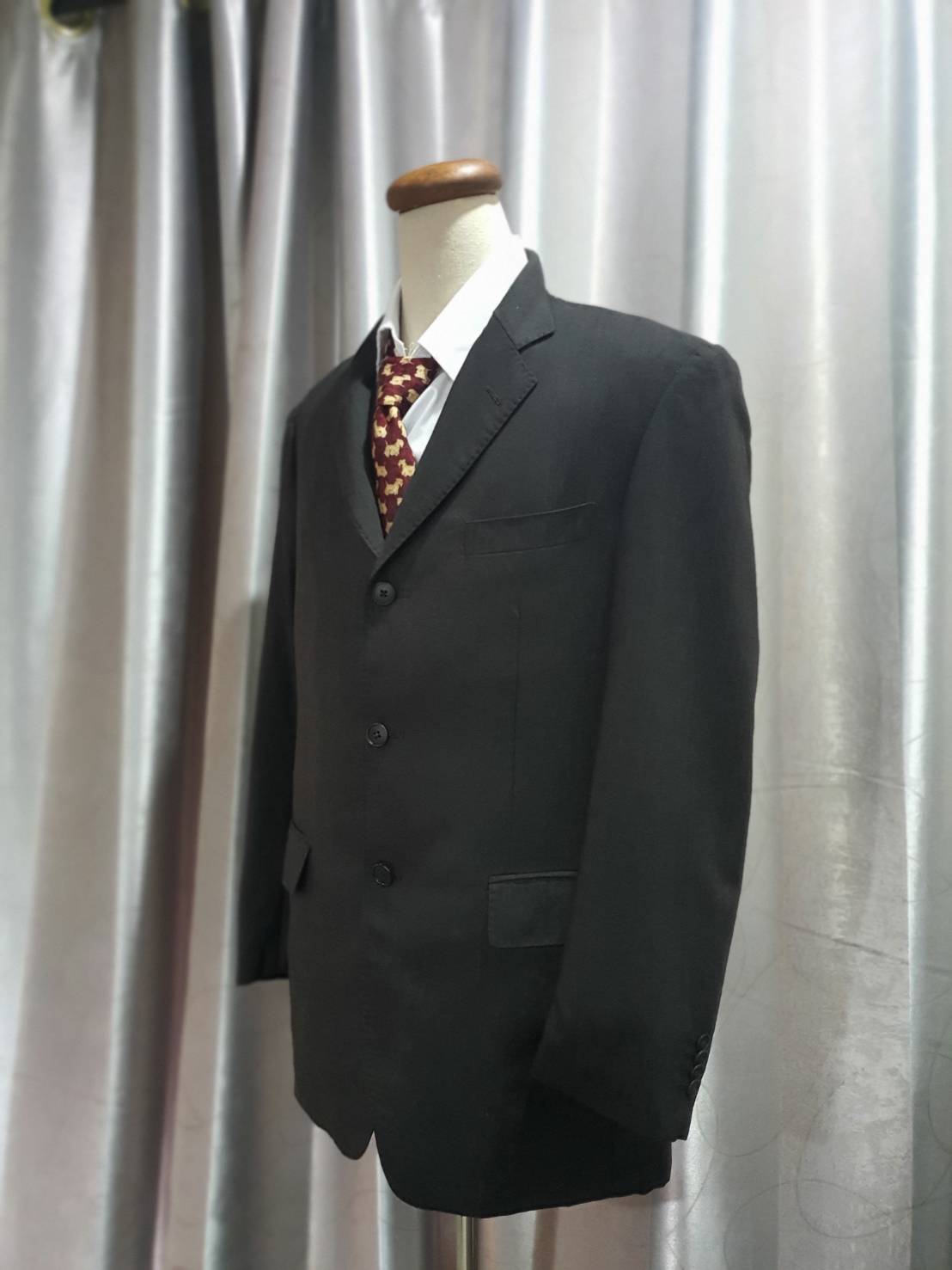 Suit0089 เสื้อสูทชาย สีเทาน้ำตาลเข้ม มือสอง Master.NET อก 42 นิ้ว