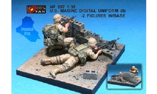 โมเดลฟิกเกอร์ AFV ขนาด 1/35 HF557 US.MARINES DIGITAL UNIFORM (2)-2 FIGURES W/B