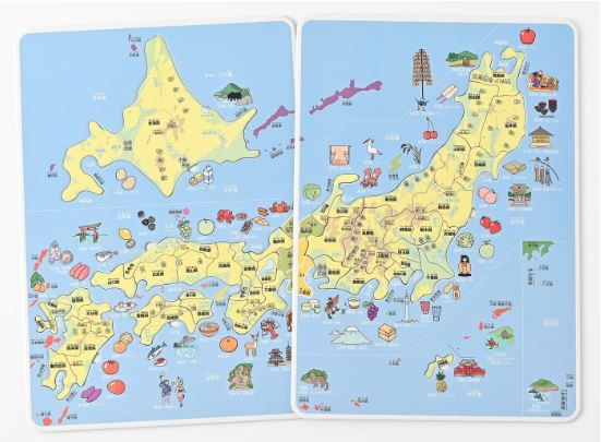 [สื่อการสอนภาษาญี่ปุ่น] แผนที่จิ๊กซอว์ประเทศญี่ปุ่น ジグソーとかるたでよくわかる デラックス日本地図パズル Deluxe Japan Map Puzzle