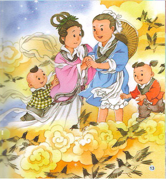 หนังสืออ่านนอกเวลาภาษาจีน: เทศกาลชีซี หนุ่มเลี้ยงโคและสาวทอผ้า+CD The Chinese Library Series - Chinese Graded Readers (Pre-intermediate): Folktales - The Qixi Festival - The Cowherd and the Weaver Girl +CD 中文小书架—汉语分级读物（准中级）：民间故事 七夕节之牛郎织女（含1CD-ROM）