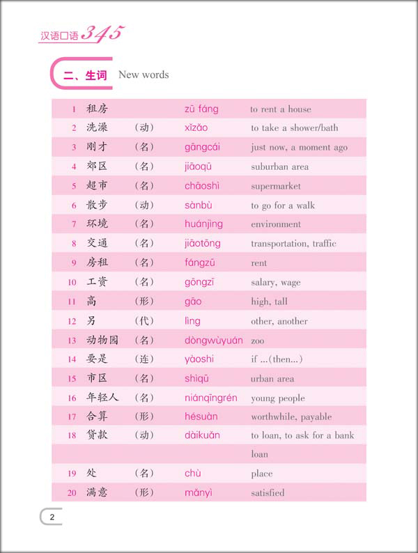 汉语口语345课本3（含练习及测试）（附赠MP3 1 盘）345 Spoken Chinese Expressions Vol. 3 + MP3