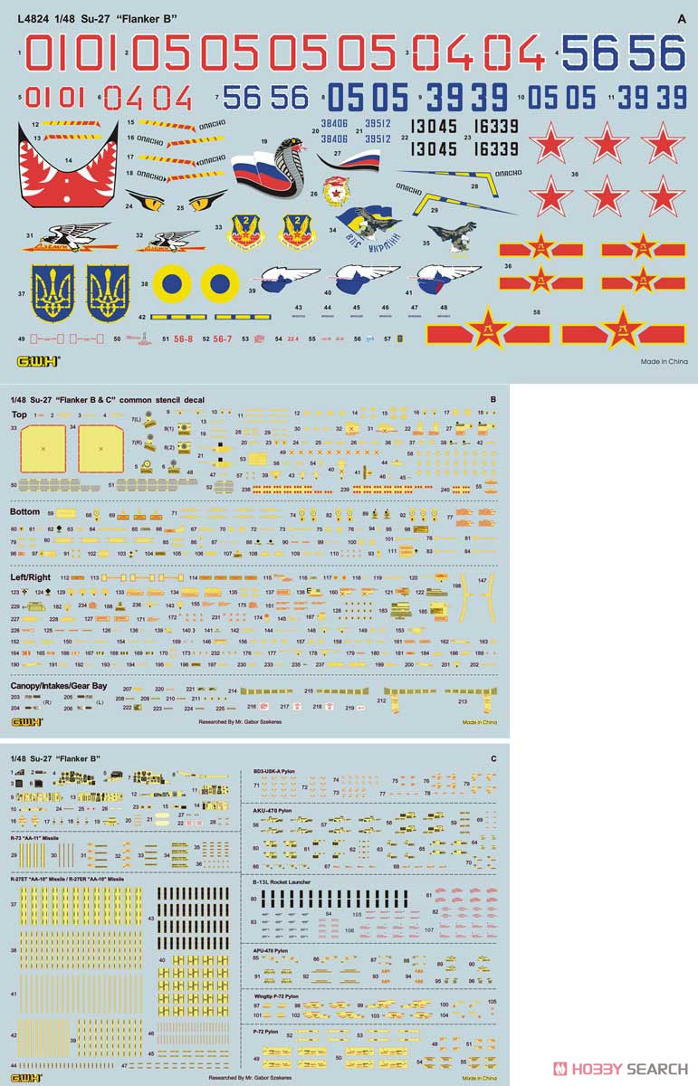 โมเดลเครื่องบิน Great Wall Hobby 1/48 L4824 Su-27 "Flanker B" Heavy Fighter