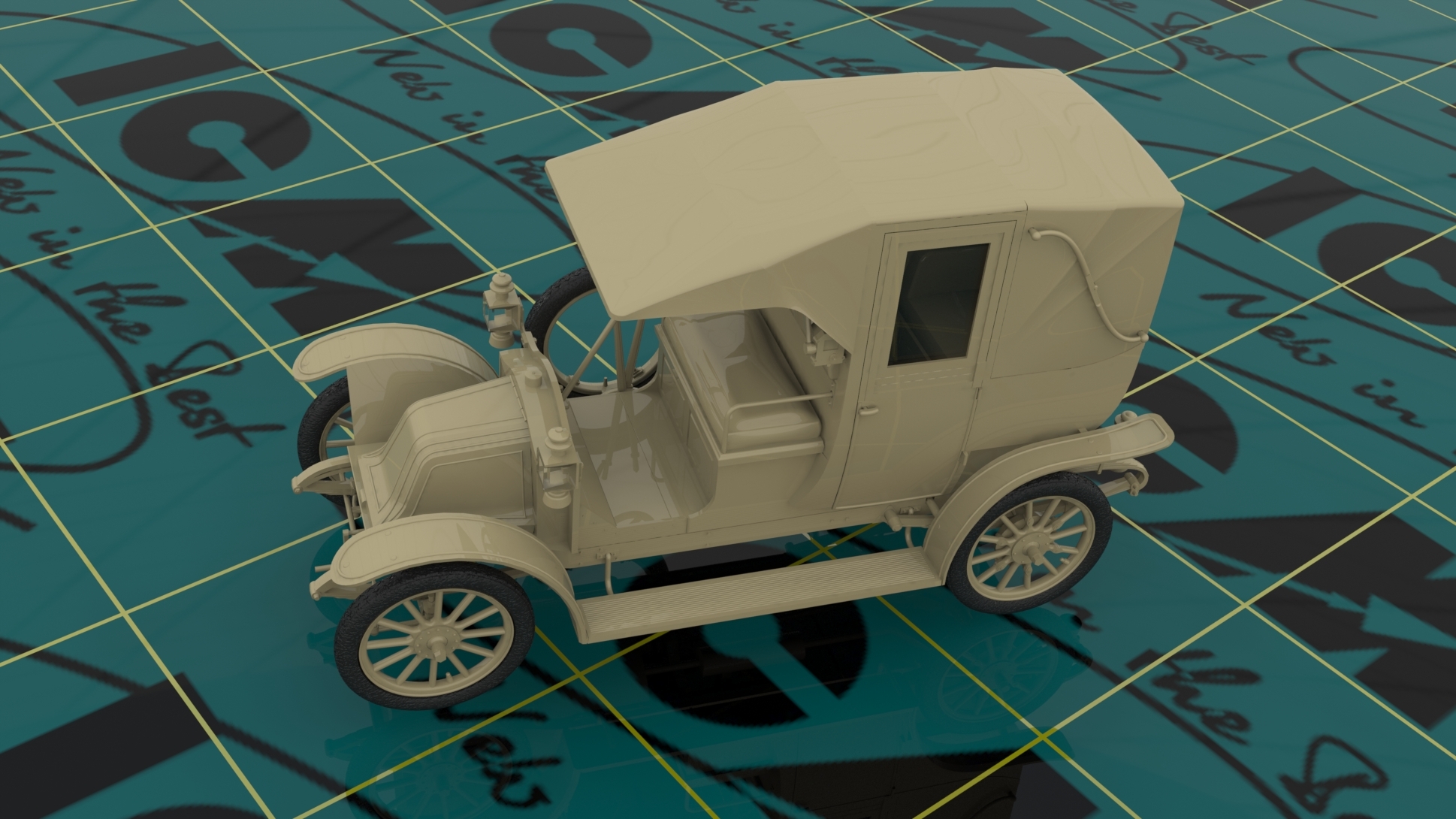 โมเดลรถแท็กซี่ ICM ขนาด 1/35 ICM35659 Taxi de la Marne (1914) French Car (100% new molds)