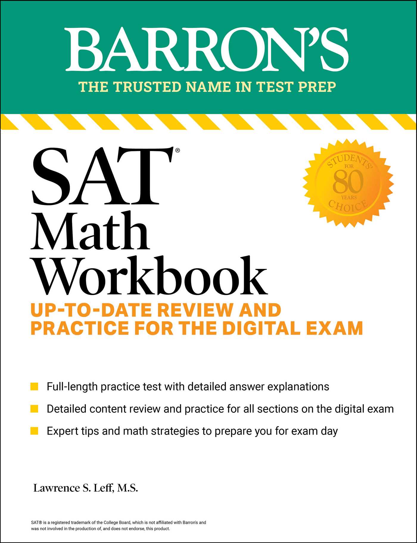 BARRON'S SAT MATH WORKBOOK: UP-TO-DATE PRACTICE FOR THE DIGITAL SAT (8ED) BY DKTODAY