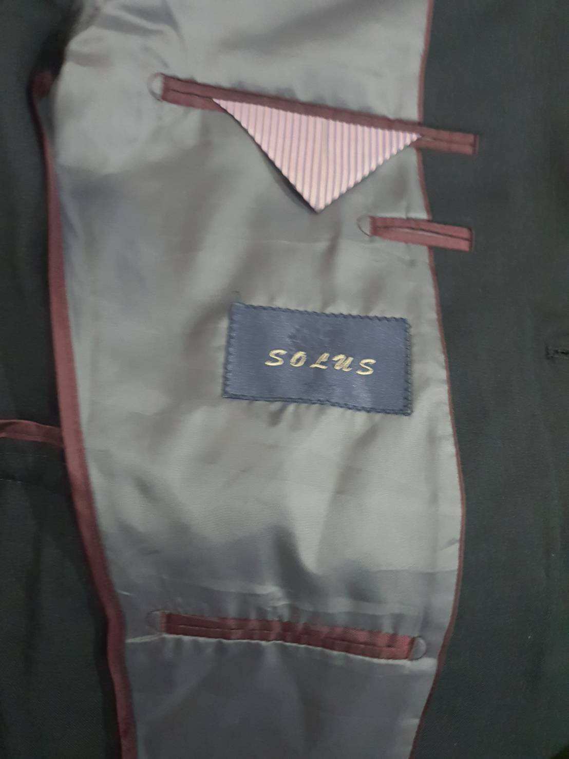 Suit0097 เสื้อสูท สีดำ มือสอง อกนิ้ว SOLUS อก 38 นิ้ว