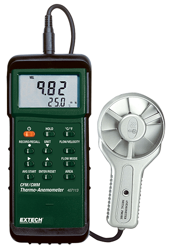 CFM THERMO ANEMOMETER, EXTECH, 407113