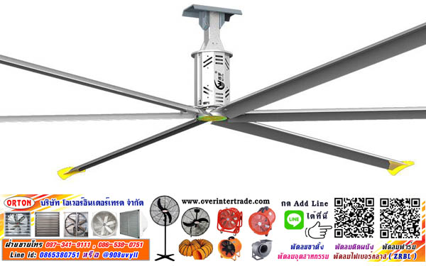 พัดลมยักษ์ ติดเพดาน พัดลมเพดานขนาดใหญ่ เหมาะสำหรับเป็น พัดลมโรงงาน โกดัง โรงงยิม คลังสินค้า โรงรถ ที่โล่งต้องการระบายอากาศ พัดลมยักษ์ประหยัดไฟ