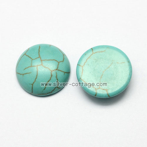 หินเทอร์ควอยส์ 8มม. หินหัวแหวน ทรงโดม (Turquoise Flat Back Dome)