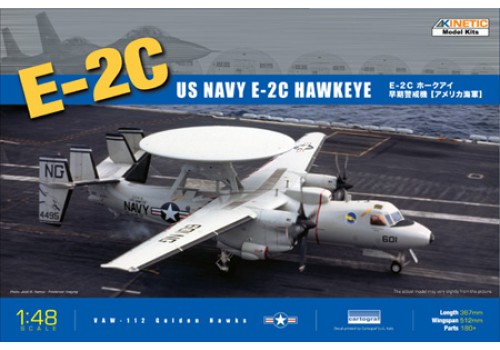 โมเดลเครื่องบินรบ Kinetic Model 1/48 KI-K48013 E-2C USN (4 Blades) US Navy E-2C Hawkeye