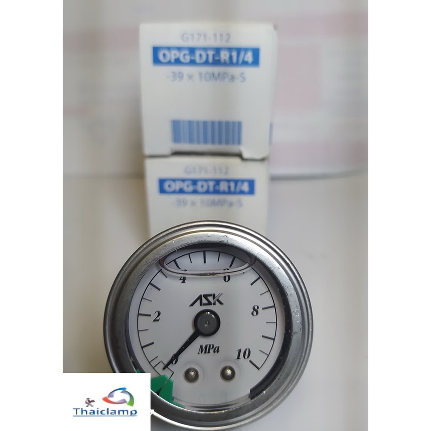 Oil-filled pressure gauge :ASK : OPG-DT-R1/4-39X10MPA-S