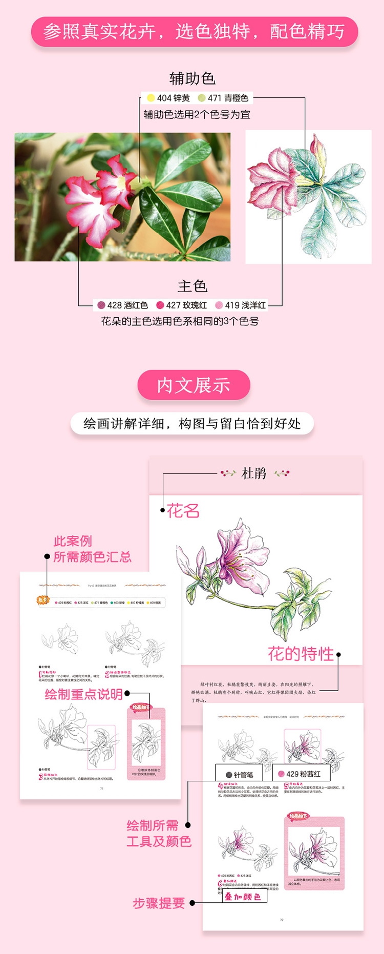 (Pre-order) หนังสือสอนระบายสีไม้ภาพดอกไม้ด้วยตัวเอง