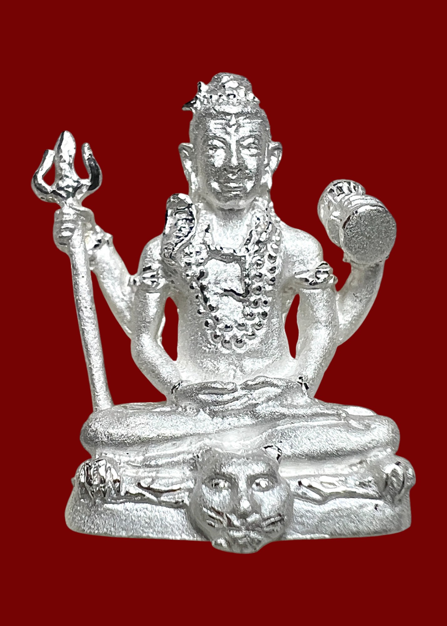 พระศิวะลอยองค์ (เนื้อสัมฤทธิ์, ชุบเงิน) Shiva statue (Bronze, Silver cover) SKU-02714