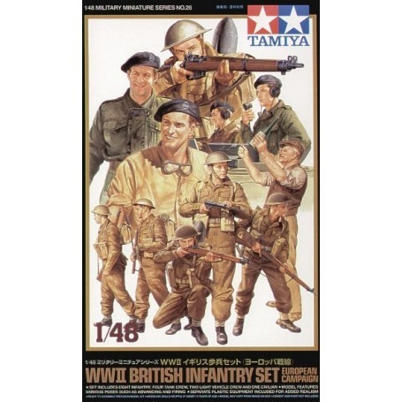 โมเดลฟิกเกอร์ทหาร Tamiya ขนาด 1/48 TA32526 WWII British Infantry Set