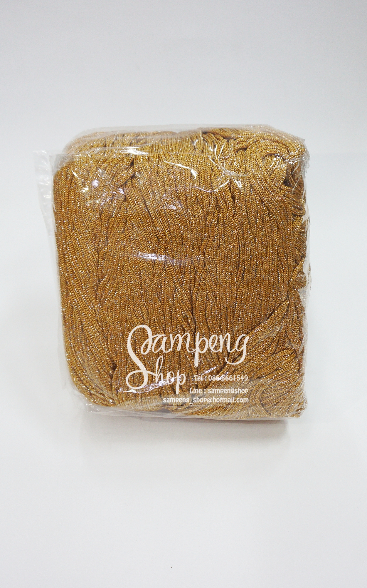 เชือกร่ม สีน้ำตาลกรักดิ้นเงิน