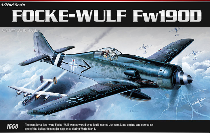 โมเดลเครื่องบินจำลอง Academy ขนาด 1/72 AC12458 FOCKE-WULF FW190D