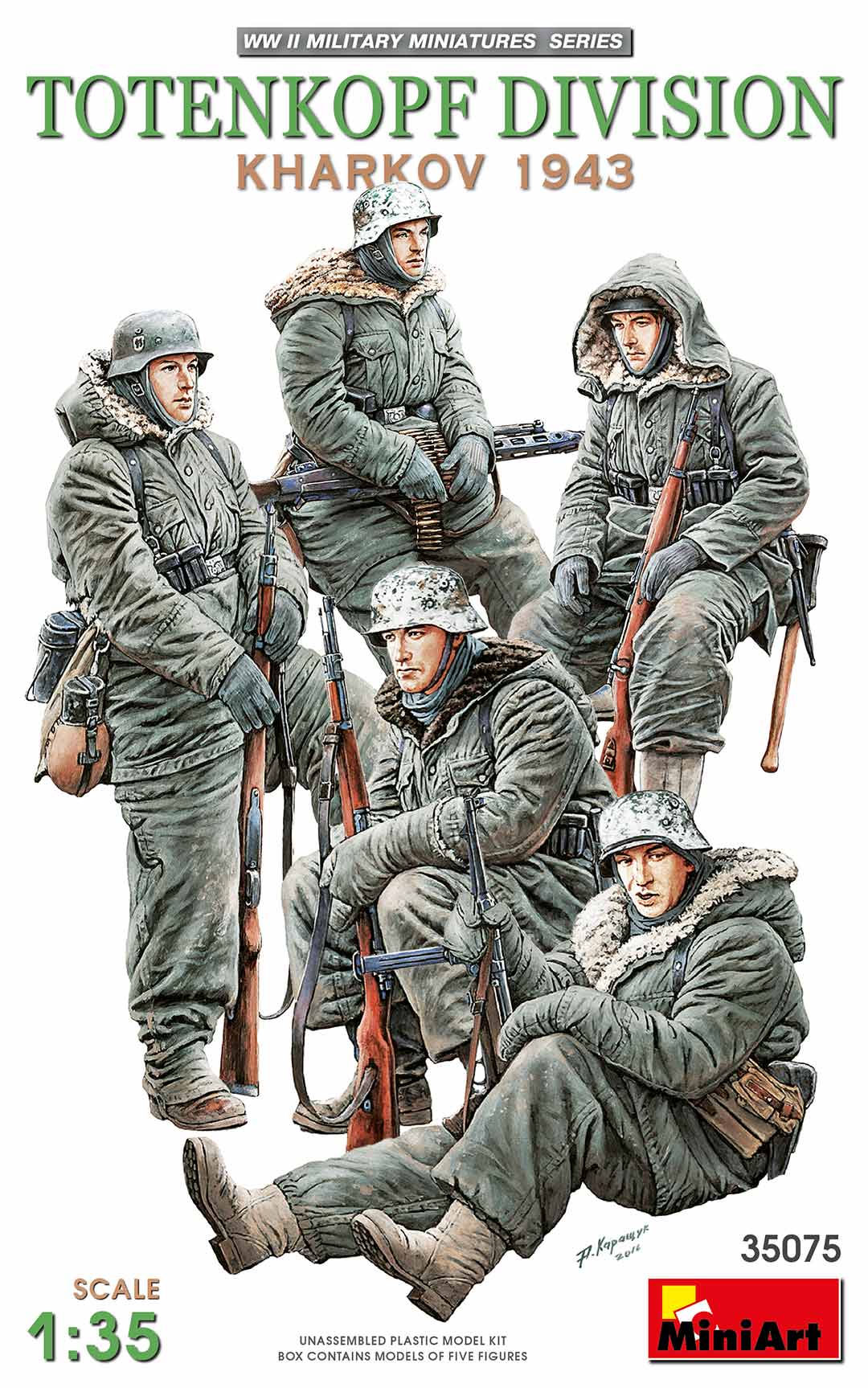 โมเดลฟิกเกอร์ทหาร MiniArt ขนาด 1/35 MI35075 Totenkopf Division ( Kharkov 1943 )