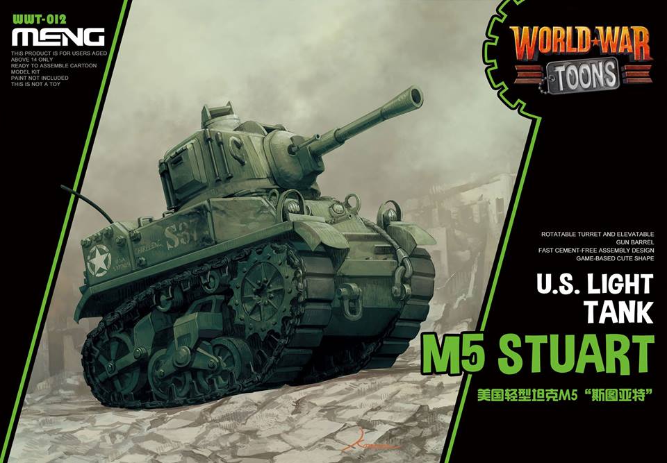 โมเดลรถถังไข่ Meng Model World War Toons WWT-012 U.S. Light Tank M5 Stuart